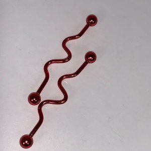14 Gauge Red Industrial Bar Squiggly Design